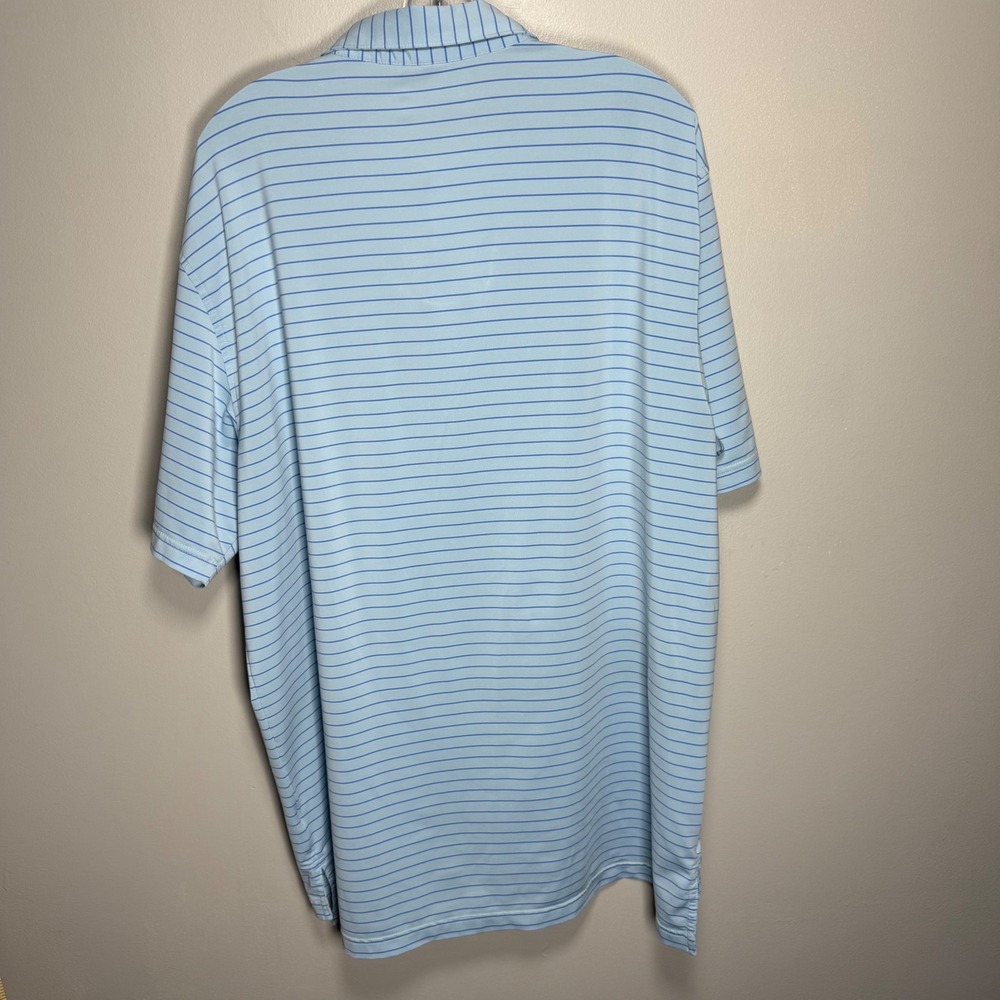 Peter Millar Summer Comfort Mens XL Blue Striped Performance Polo Golf Shirt - Picture 5 of 6